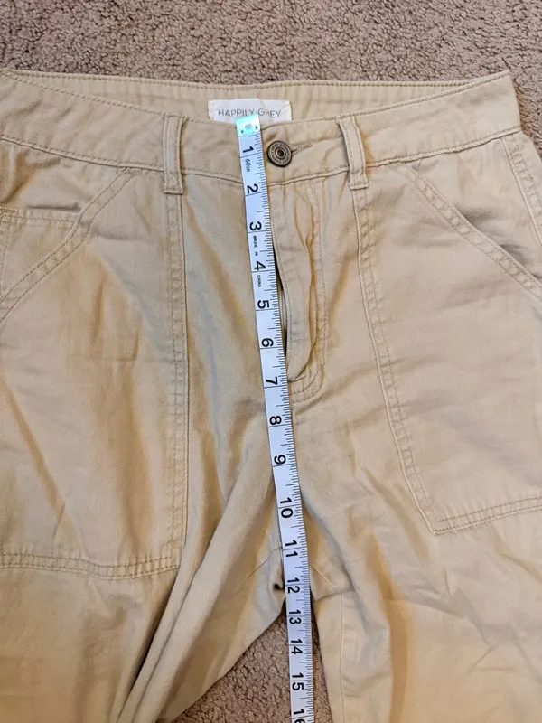 Happily Grey Carpenter Wide-Leg Pants | Size 3/26 | Tan - Image 6