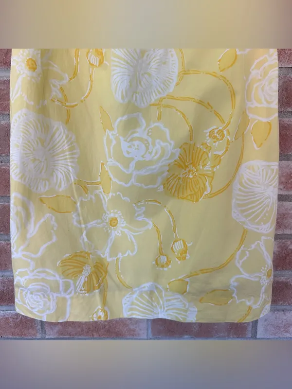 Lilly Pulitzer Shift Dress Women’s XS Butter Yellow Floral Preppy Resort Cotton - Image 4