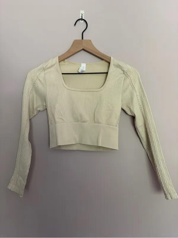 OFFLINE By Aerie Seamless Cable Square Neck Top Small - Image 2