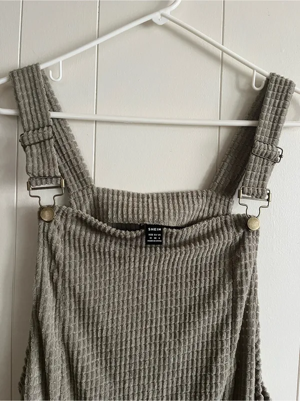 SHEIN Olive Green Corduroy Overall Romper - Image 3