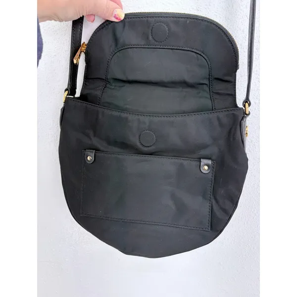 Marc Jacobs Crossbody Bag Black Nylon Leather Trim Gold Hardware OS - Image 5