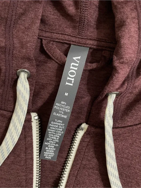 Vuori NWOT Halo Performance Hoodie Heather Red Full-Zip sweatshirt M - Image 6