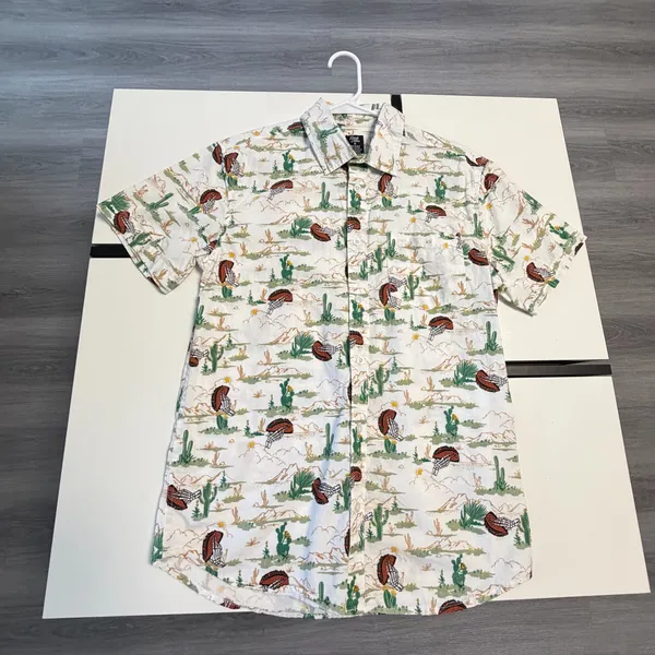 Fresh Vibes S Cotton Spooky Summer Desert Taco Skeleton Button Up Shirt 🌮💀 - Image 9