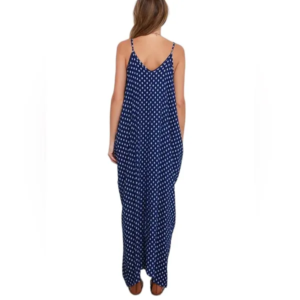 NWT Lulu’s Wander‎ West Navy Blue Southwest Print Maxi Dress Sz XS/S - Image 4