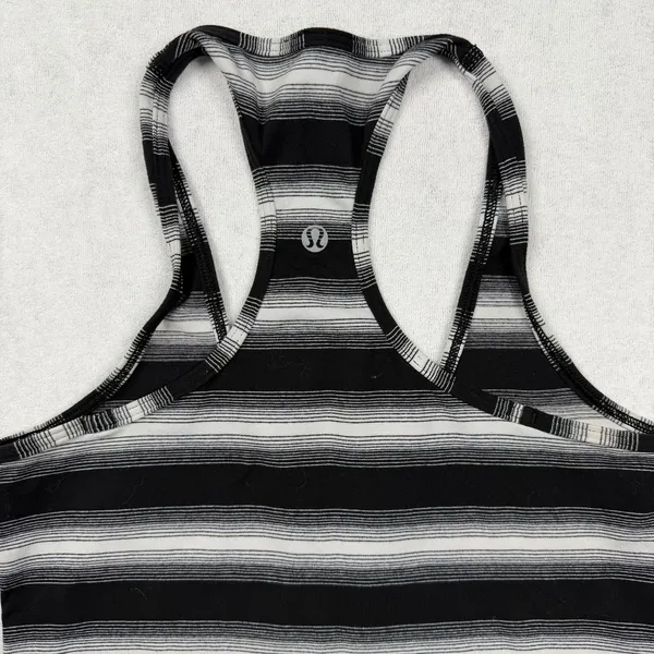 Lululemon Cool Racerback Tank Women’s Size 2 XS Black White Striped Yoga - Image 3