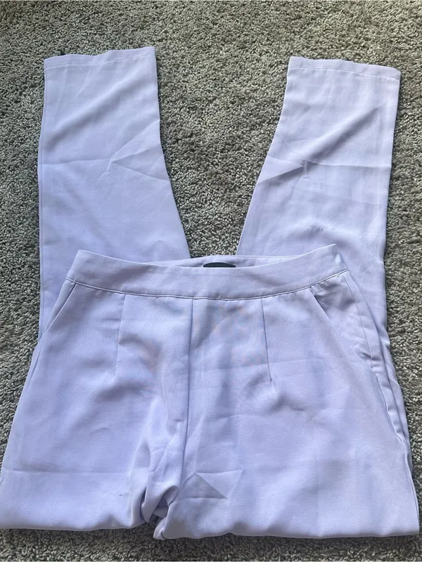 PrettyLittleThing Lavender Straight-Leg Trousers - Image 5