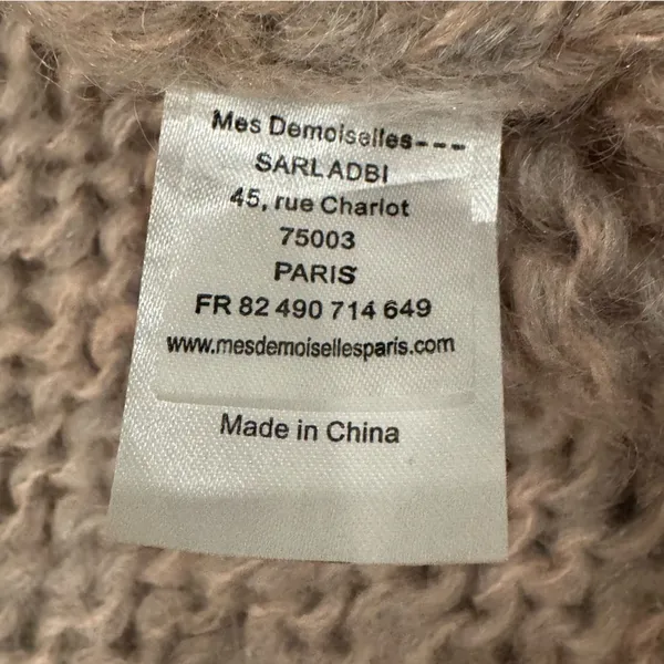 Mes Demoiselles chunky Mohair Blend Sweater V-Neck size Medium oversized - Image 9