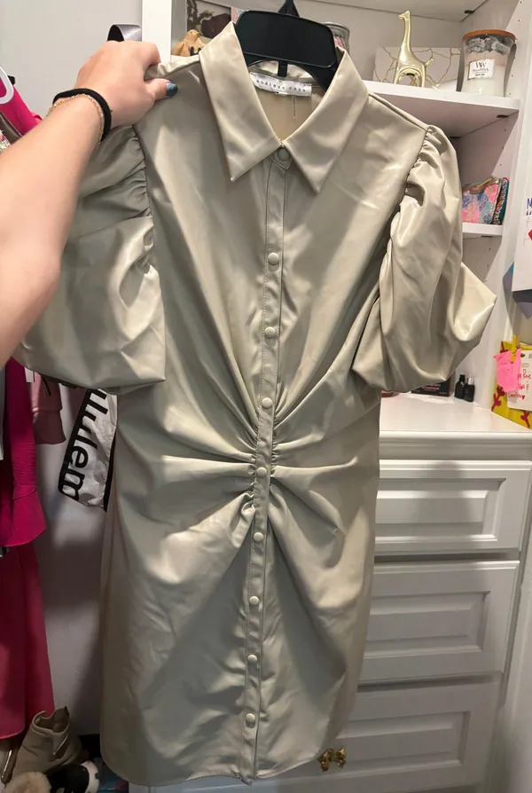 leather dress Tan - Image 5