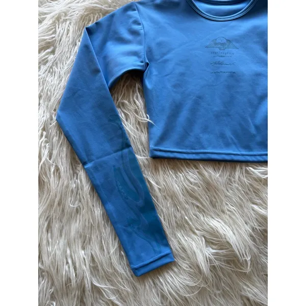 SKIMS Civil Regime No Tomorrow Sofie Crop Tee Blue Size XS - Image 5