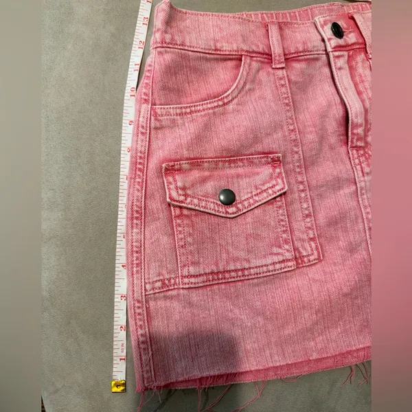 Aerie Pink Demin Mini Skirt Size XS‎ - Image 8