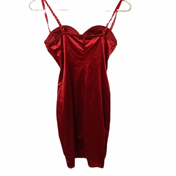 Blashe Size Small Red Bodycon Bra‎ Cup Ruched Midi Dress - Image 5