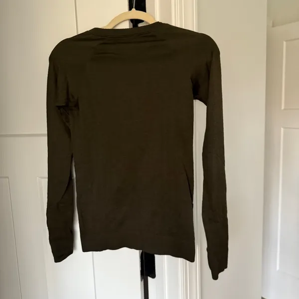 Lululemon Rest Less Pullover Green‎ Long Sleeve Crewneck Workout Top seamless - Image 7