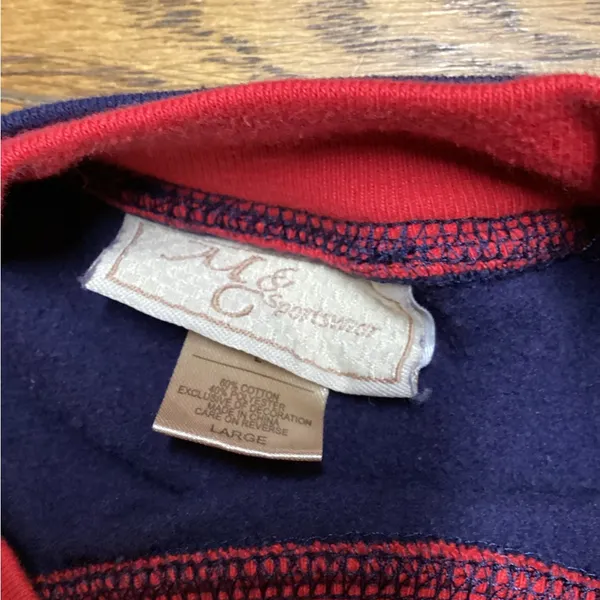 Y2K Double Layer Collar Sweatshirt. Size Large Red - Image 6