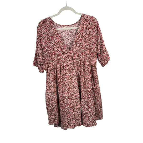 Natural Life Ditsy Floral Mini Babydoll Dress Boho Preppy Pockets Womens XS/S - Image 2