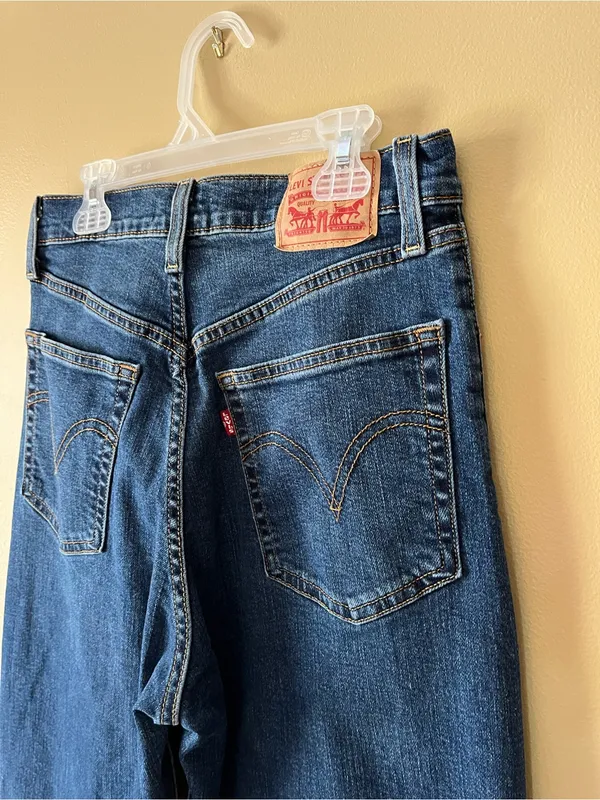 Levi's Ribcage Straight Blue Jeans - Image 9
