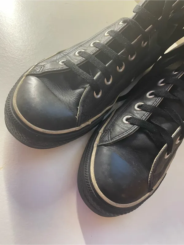 Converse Chuck Taylor All Star X-Hi Black Leather High Top Sneakers size M7 / W9 - Image 7