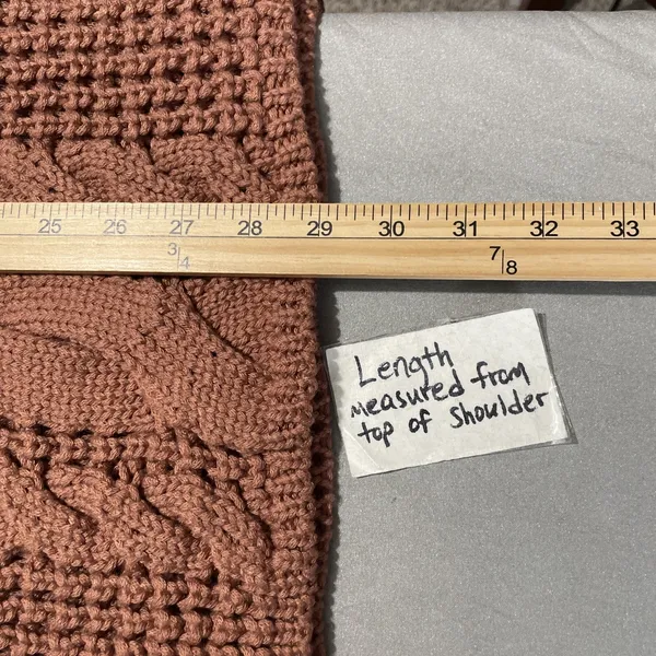 POL Chunky Sweater Cardigan Size Medium Open Front Knit Crochet Boho Cable Knit - Image 9