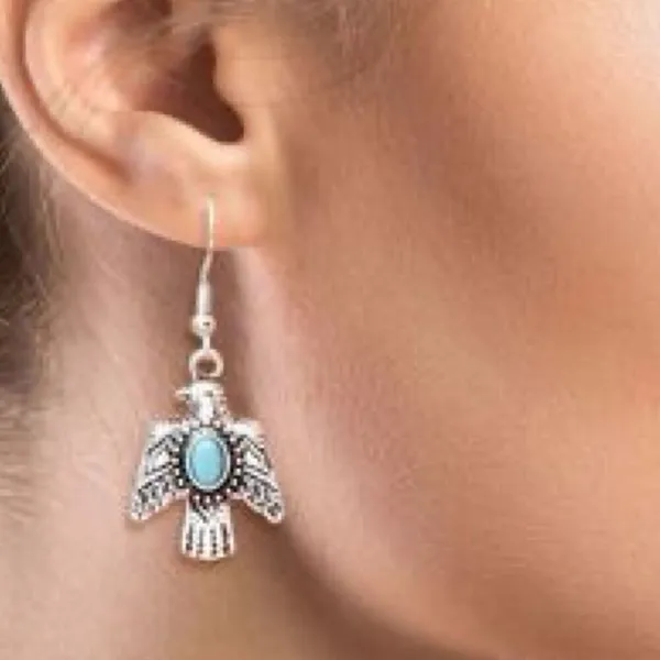 NWT Crystal Avenue Thunderbird earrings Blue - Image 2