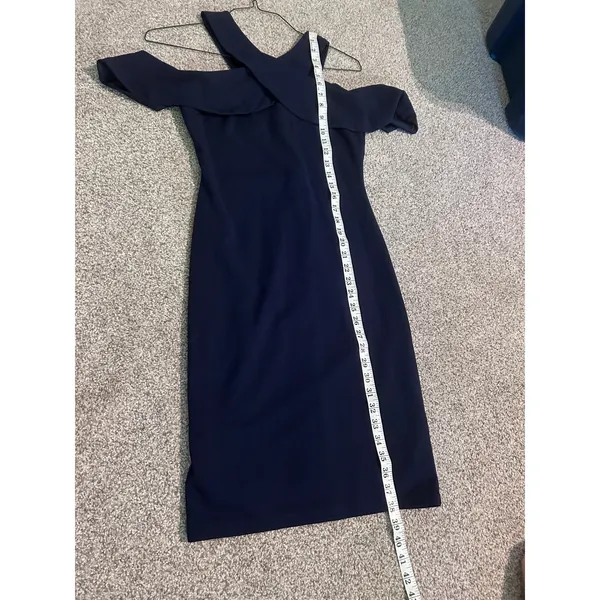 Lulus Navy Blue Sleeveless Bodycon Dress Criss Cross Off Shoulder S‎ - Image 5
