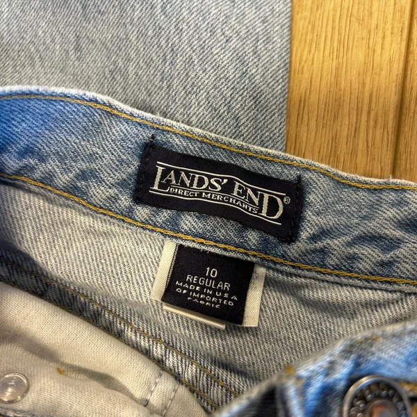 Lands End Vintage High Waisted Mom Jeans Light Wash Made in USA Cotton Size 10 - Image 4