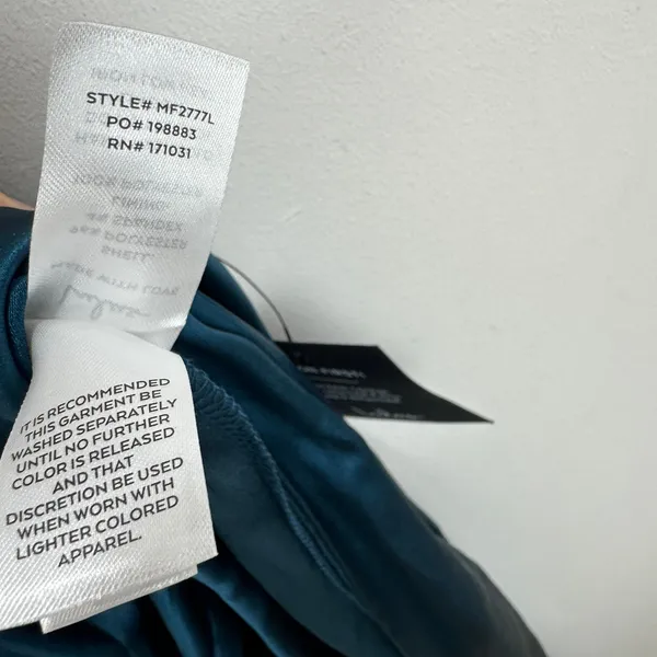 Lulus Stunning Arrival Dark Teal Satin Off The Shoulder Maxi Dress Formal S NWT - Image 11