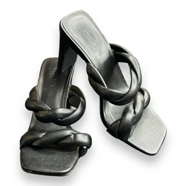 Open‎ Edit Remmy Sz 6M Black Strappy Heels Sandals - Image 6