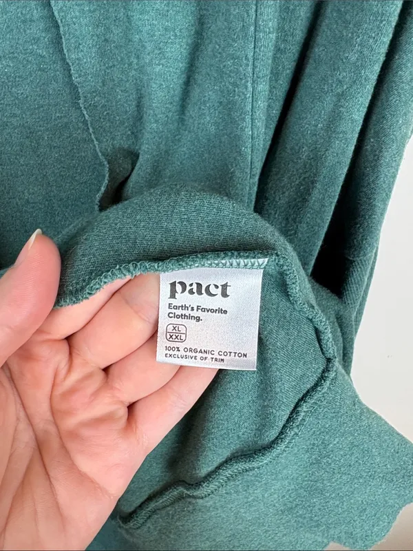 Pact Airplane Wrap Cardigan 100% Organic Cotton Womens XL XXL Green - Image 7