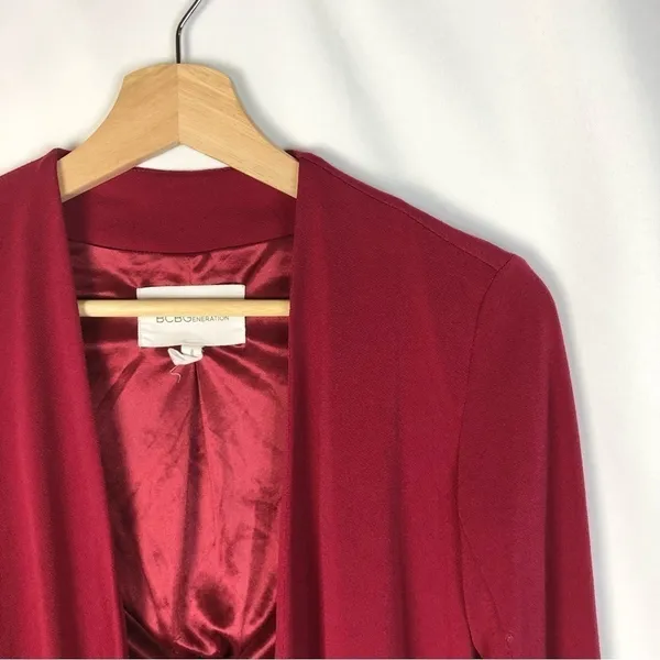 BCBGeneration Red Open‎ Front Drape Lightweight Blazer XXS - Image 3