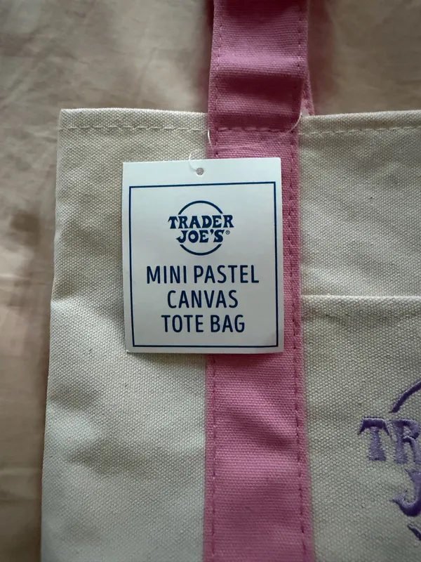 Mini Trader Joe’s pink pastel tote - Image 2