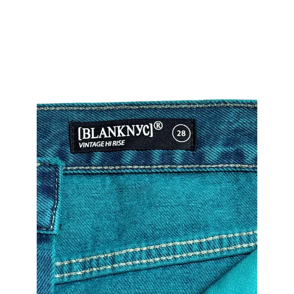 BLANK NYC Vintage‎ Hi Rise Acid Wash Emerald Denim Shorts Size 28 - Image 5