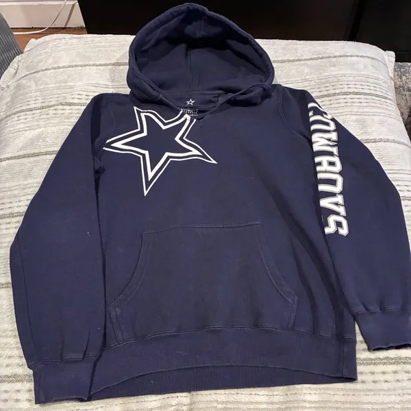 National Football League EUC Navy Dallas Cowboys Pullover Hoodie Sweatshirt Women’s Size Large - Image 3