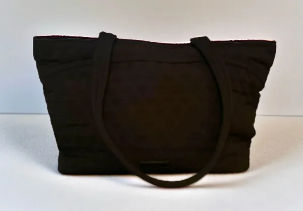 Vera Bradley small quilted black tote bag - Image 3