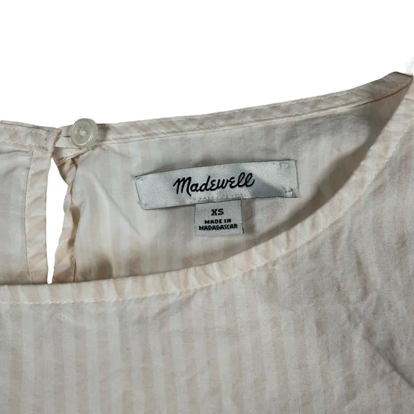 Madewell‎ Striped Bell Sleeve Blouse Cotton Top Boho Romantic XS - Image 3