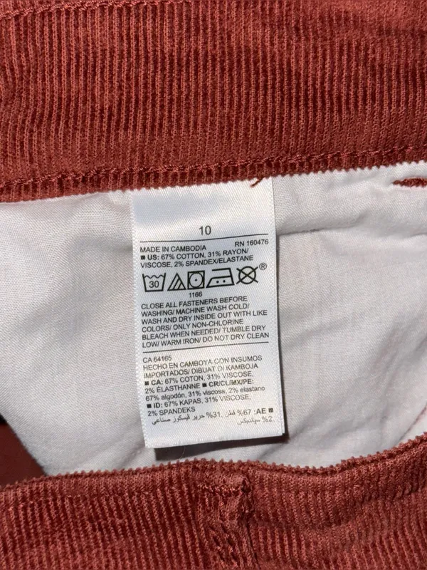 Old Navy Extra High Rise Wide Leg Corduroy Pants Copper Moon Womens 10 Retro 70s - Image 7