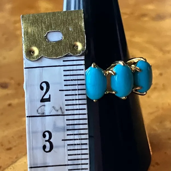 Premium Kingman Turquoise Sterling Silver Ring Size 8 Blue - Image 7
