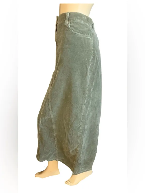 Jones New York Sage Green Corduroy Cotton Blend Maxi Skirt (10) - Image 3