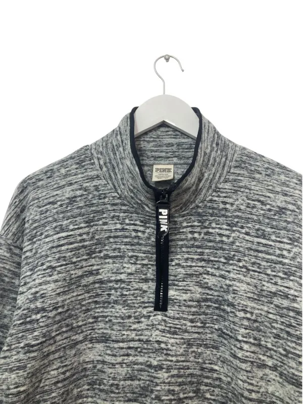 Victoria's Secret PINK Space-Dye Cozy Quarter-Zip Pullover L - Image 5