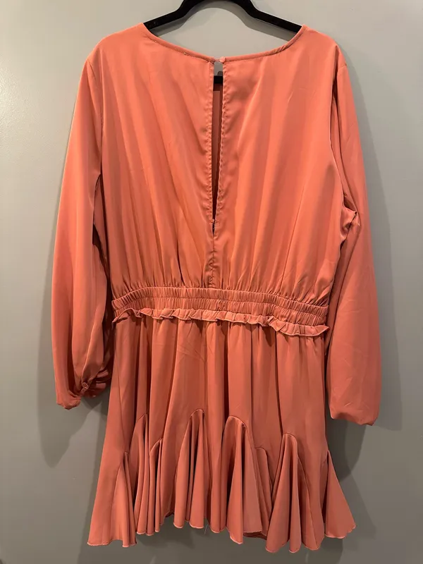 Perfectly Priscilla Pinky Ruffle Skirt Long Sleeve Romper - Image 2