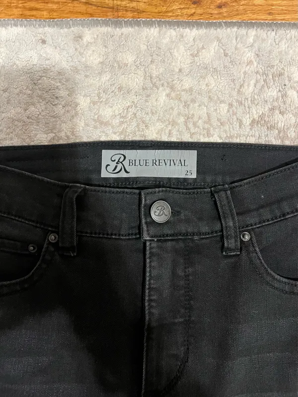 Blue Revival Beaded Hem Jeans Black Size 25 - Image 3