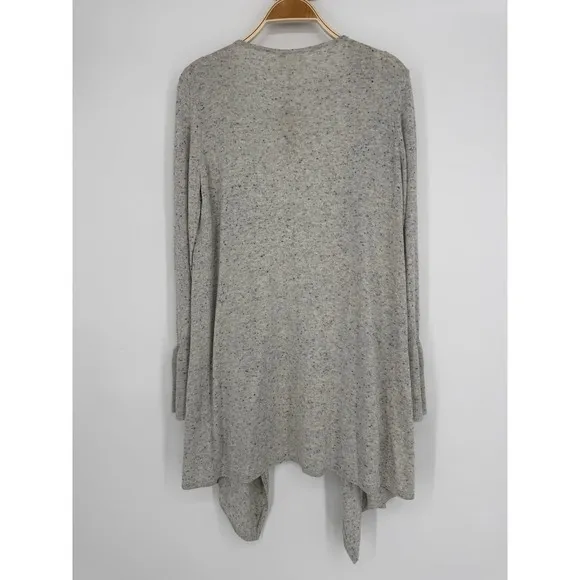 Anthropologie‎ Moth Lyra Bell Sleeve Waterfall Cardigan Medium Gray Boho NWT - Image 8