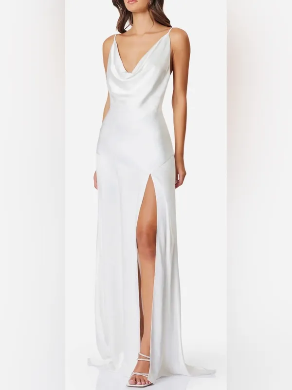 NEW‎ Elliatt Clementine Cowl Neck Maxi Dress In white Sz M - Image 3