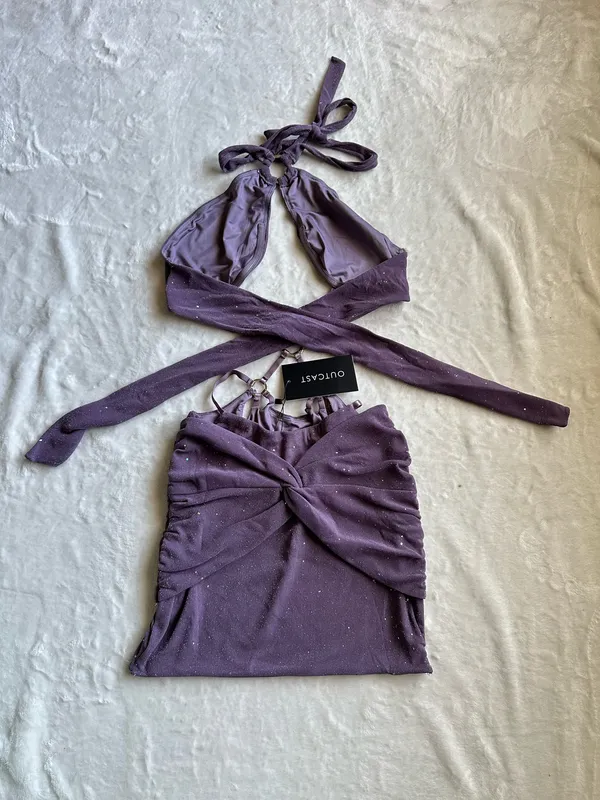 Outcast Clothing Laina Mini Dress Purple - Image 6