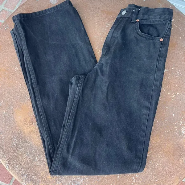 Revolve Dr Denim echo black straight leg jeans size 25 - Image 3