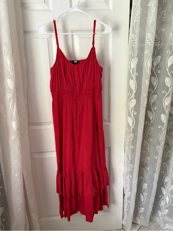 Paige Tiered midi Dress with Smocked Waist women size 10 cotton blended - Image 2