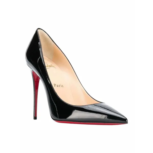 Christian Louboutin Kate 100 Patent Leather Pointed Toe Pump Black Size 36 - Image 3