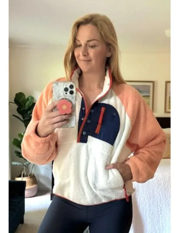 FREE PEOPLE Hit The Slopes Colorblock Pullover Sport Canvas Combo Size Large NWT - Image 2