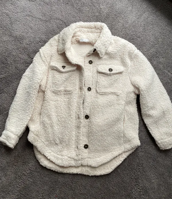 Sherpa Shacket Tan Size L - Image 3