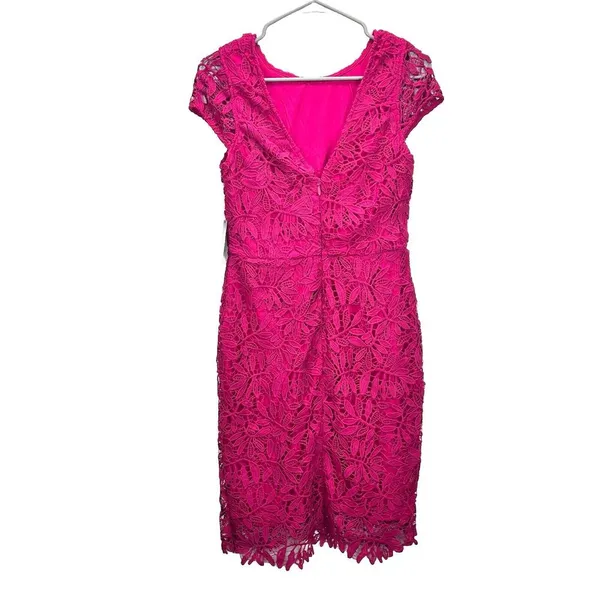NWT Lulus‎ Right Sheer, Right Now Magenta Lace Bodycon Dress MEDIUM - Image 6