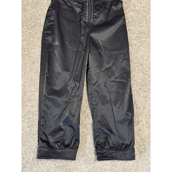 M by MADONNA Black Rhinestone Zip Front Cropped Catsuit Jumpsuit Size 8 - Image 3