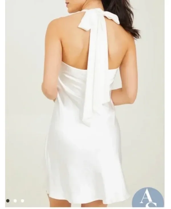 Altar'd State Satin White Mini Dress - Image 3